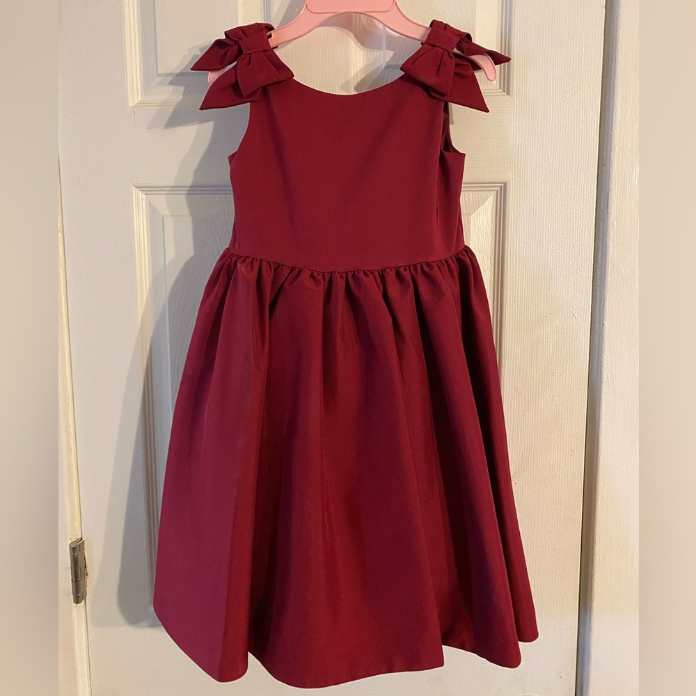 Janie & Jack girls maroon dress size 6.